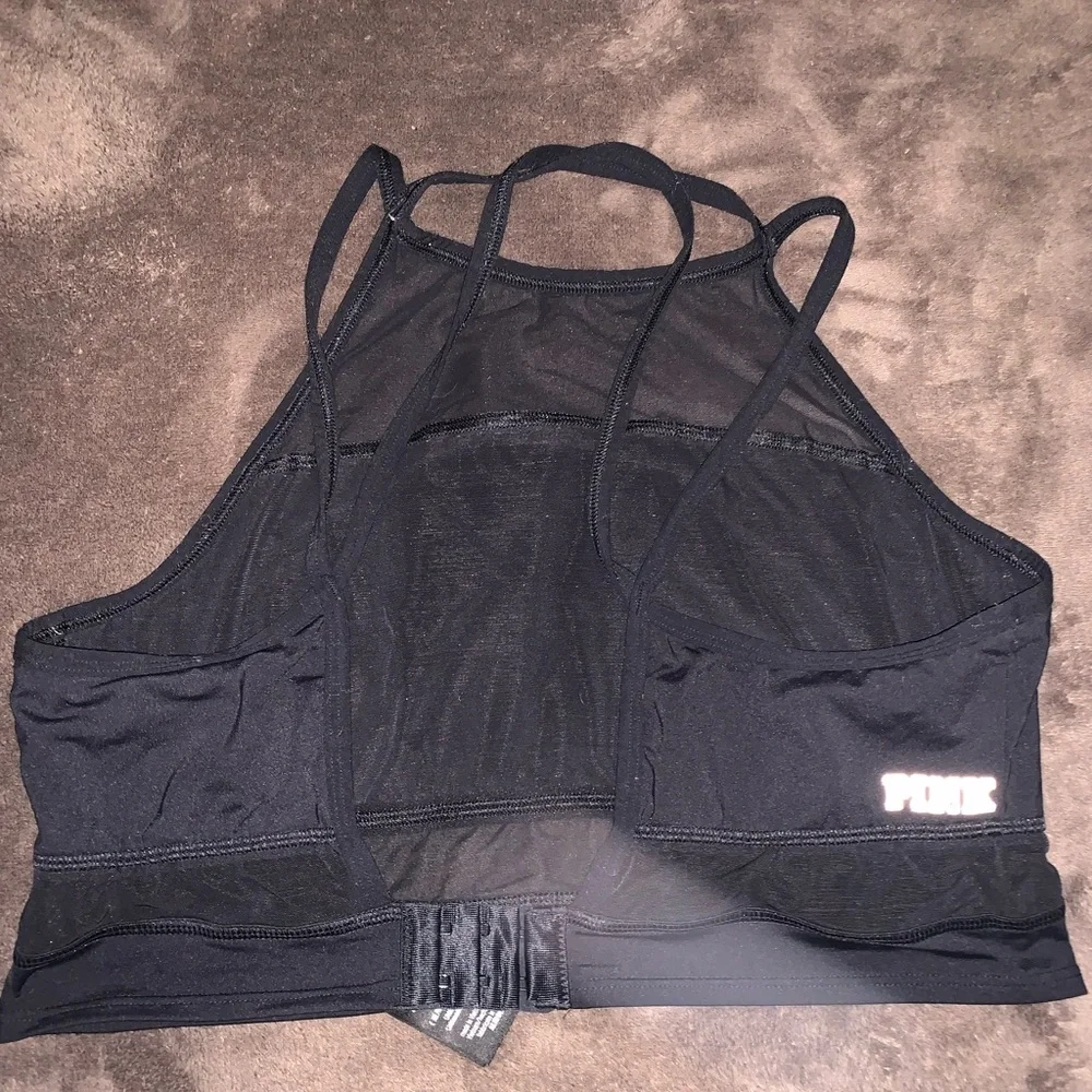 Pink Victoria Secret Ultimate Strappy Cropped Mesh Halter Bra - Picture 4 of 9